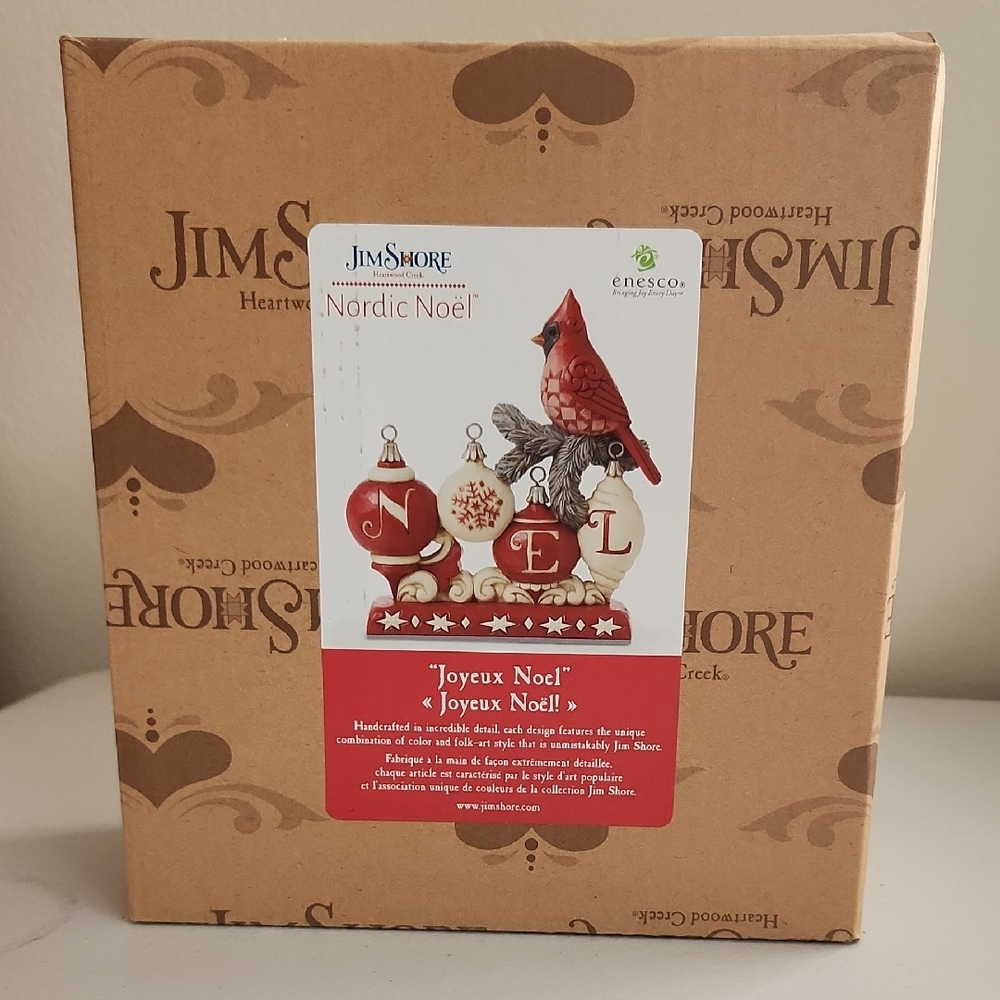 Jim Shore Nordic Noel Ornament Set - Festive Red and Cream